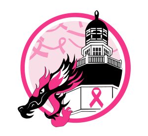 Dragon with Maryland capitol building and pink ribbons