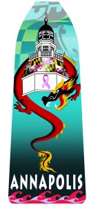 ADBC paddle with a dragon and the Maryland capitol
