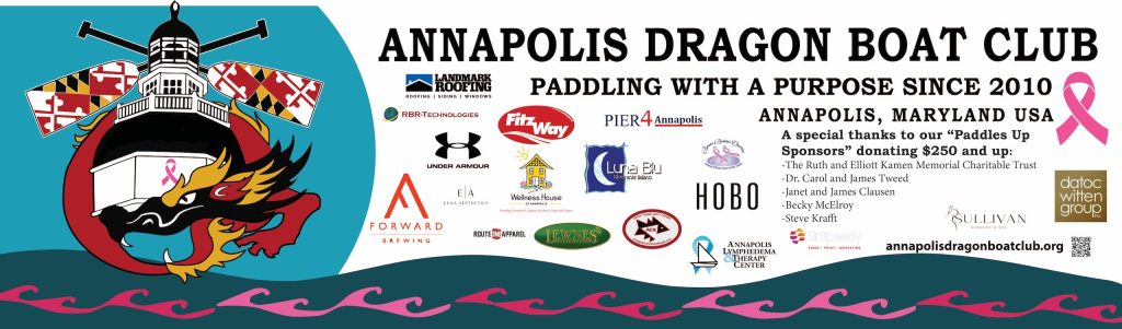 Banners with logos and names for the honor roll of Dragonfest 2023 sponsors