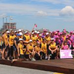 The Annapolis and DC dragon boat teams come together after a 2019 race in Baltimore