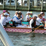 The club's founder, Mike Ashford, paddling with teammates in The Ashford.