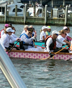 The club's founder, Mike Ashford, paddling with teammates in The Ashford.